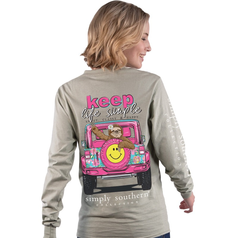 Sloth - Keep Life Simple - Jeep - SS - F22 - Adult Long Sleeve