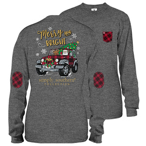 Youth Simply Southern Preppy Merry And Bright Holiday Long Sleeve T-Sh ...