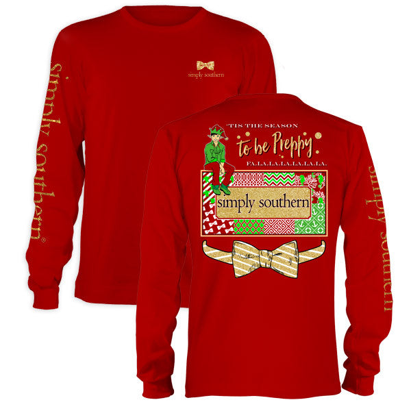 SALE Simply Southern Tis The Season To Be Preppy Christmas Long Sleeve