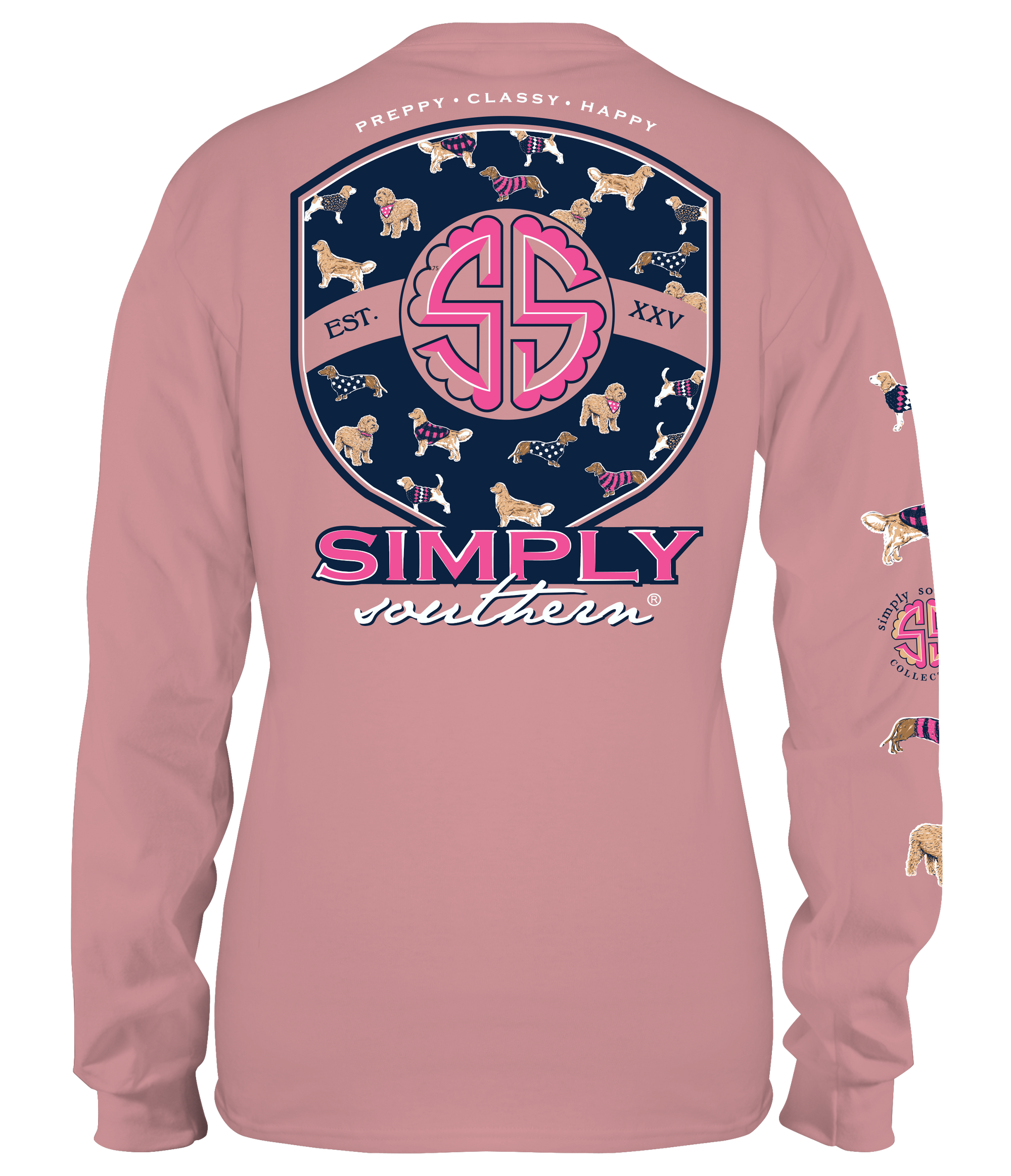 Simply Southern Preppy Puppy Logo Long Sleeve T-Shirt - SimplyCuteTees