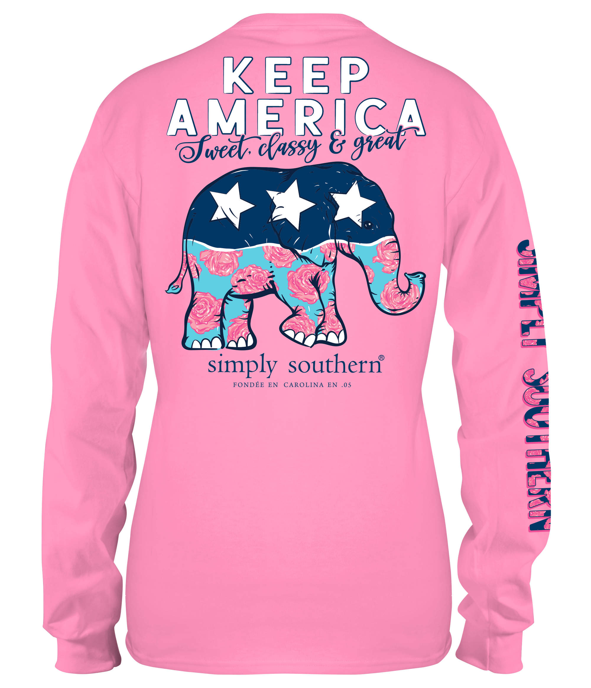 Simply Southern Preppy Republican Elephant Long Sleeve T-Shirt ...