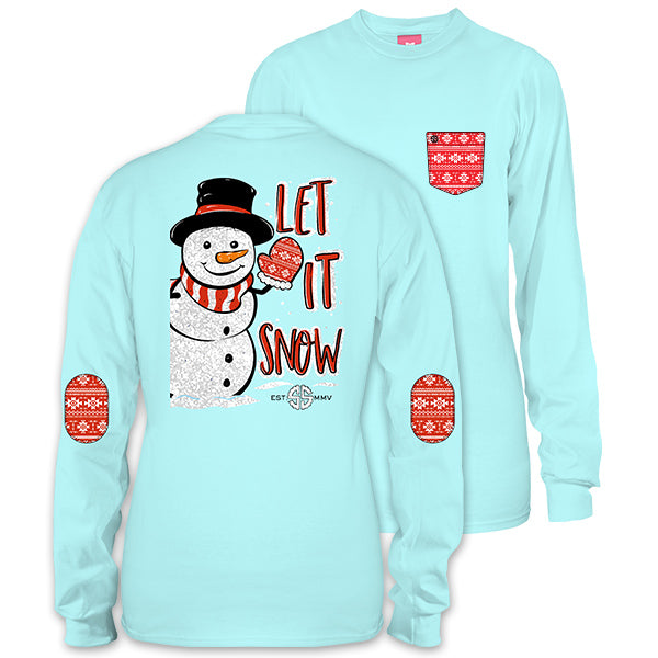 Simply Southern Preppy Let It Snow Holiday Long Sleeve T-Shirt ...