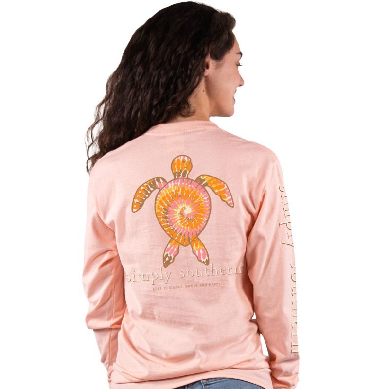 Sale Simply Southern Preppy Christmas Turtle Pink Long Sleeve T-Shirt Youth Medium / Pink