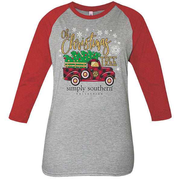 Simply Southern Christmas Tree Truck Holiday Long Sleeve TShirt