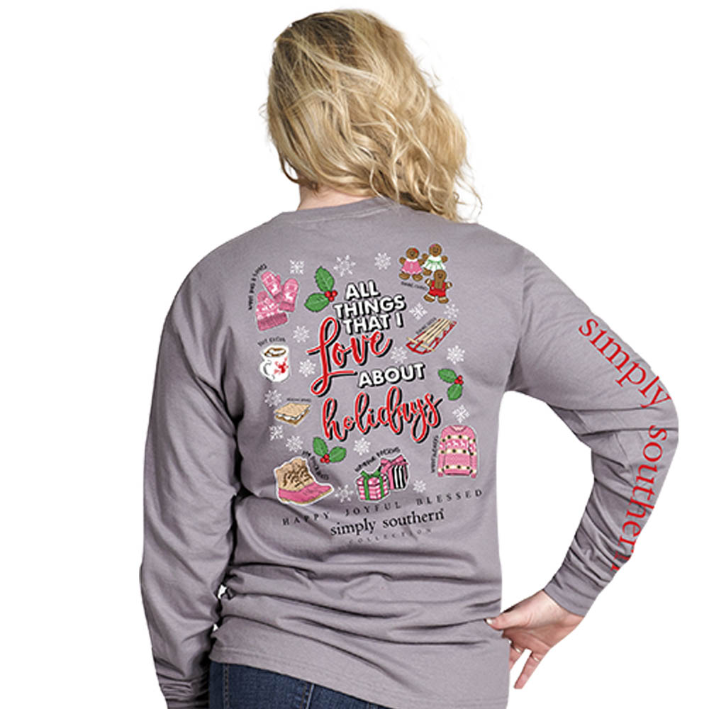 Simply Southern Preppy Love About The Holidays Long Sleeve TShirt