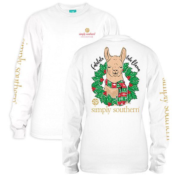 Sale Youth Simply Southern Preppy Xmas Llama Holiday Long Sleeve T Shi Simplycutetees