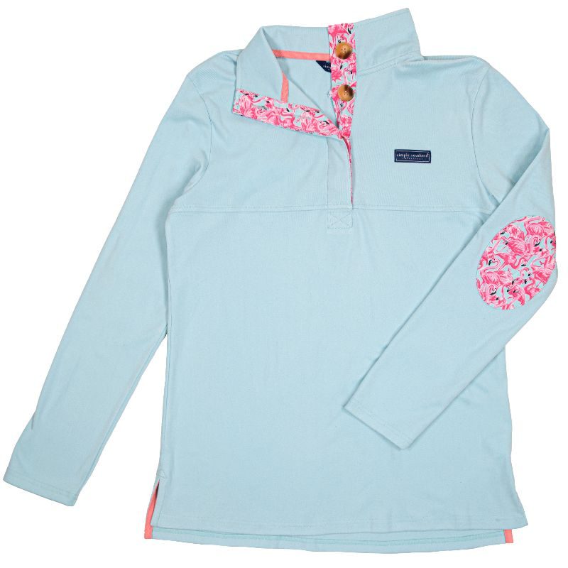 Simply Southern Flamingo Button Long Sleeve Pullover Jacket