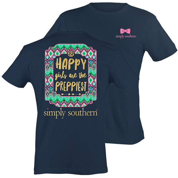 Simply Southern Happy Girls Are The Preppiest Pattern T-Shirt ...