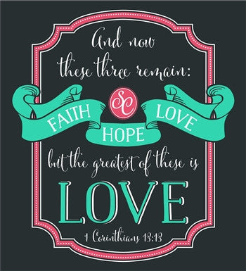 Southern Couture Faith Hope Love Christian Girlie Bright T 