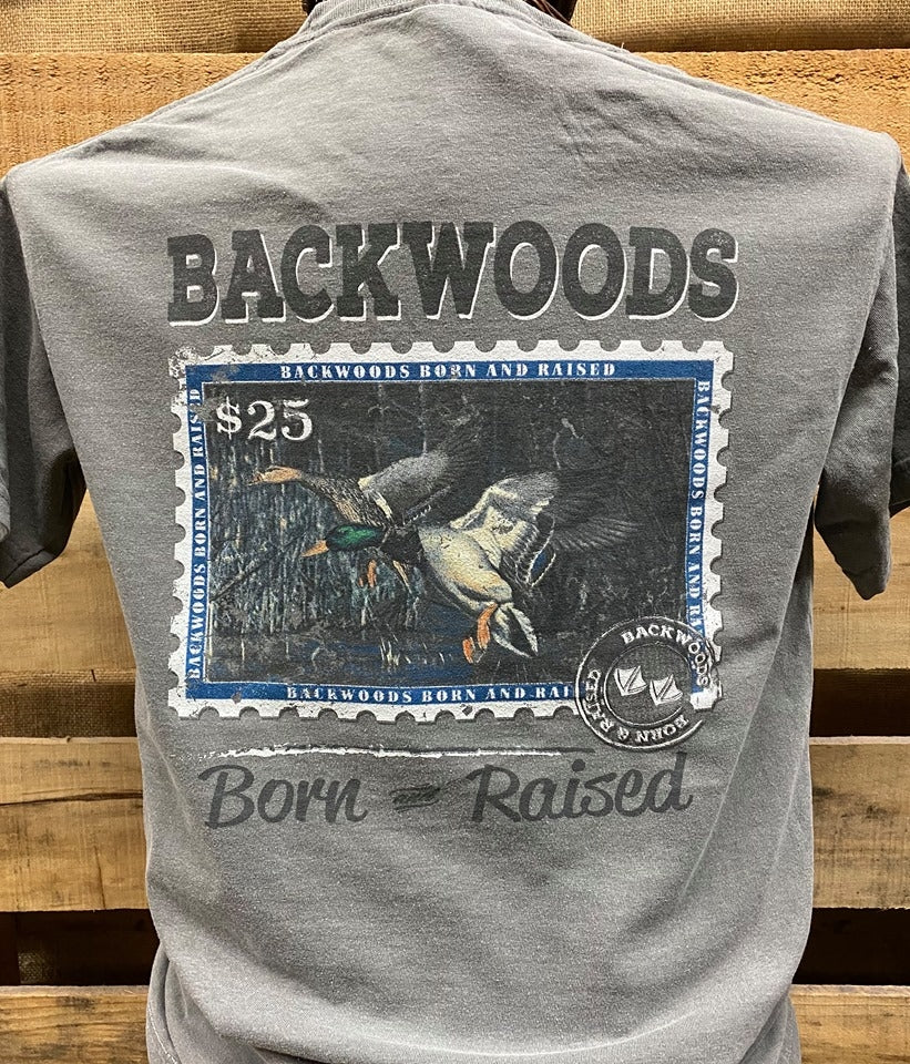 Backwoods Born & Raised Duck Stamp Comfort Colors Unisex T Shirt ...