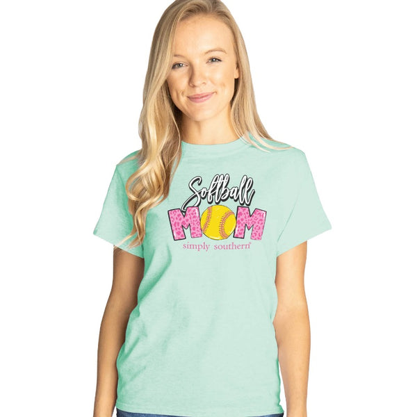 Simply Southern Preppy Softball Mom T-Shirt - SimplyCuteTees