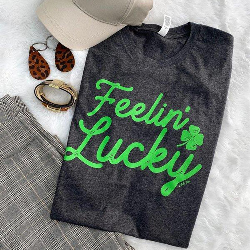 Bjaxx Lucky & Blessed Feelin Lucky Irish Front Print Unisex T-Shirt