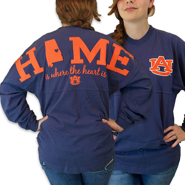 Auburn Tigers War Eagle Women's Home Spirit Jersey Long Sleeve Oversized Top Shirt