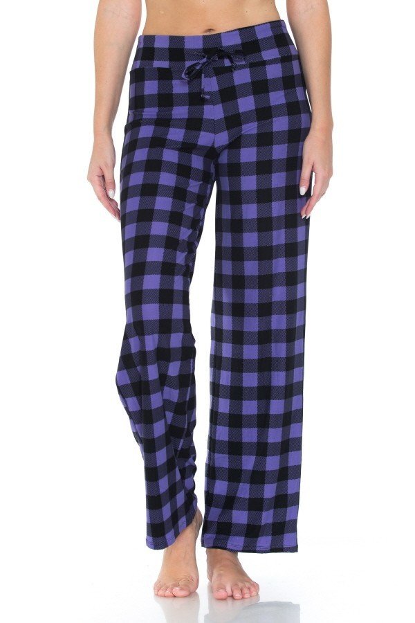 Leveret Womens Pajama Pants Cotton Flannel Sleep Pj Bottoms Black