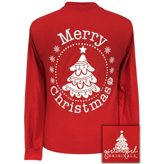 Girlie Girl Originals Preppy Merry Christmas Tree Holiday Long Sleeve ...