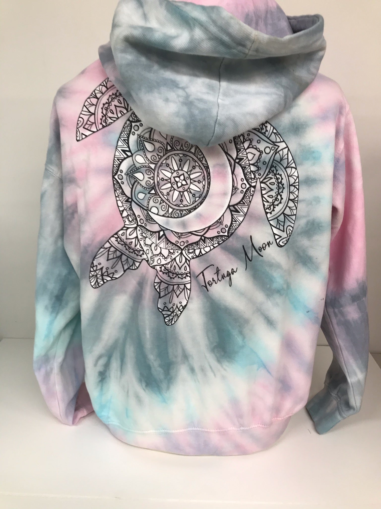 Southern Attitude Tortuga Moon Turtle Tie Dye Burst Pullover Hoodie