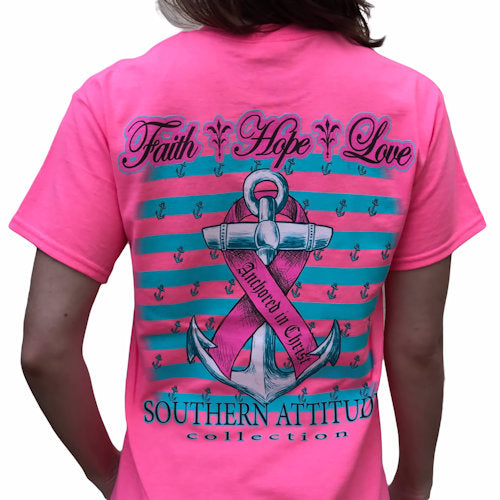 Southern Grace Creations Falcons Breast Cancer Tee