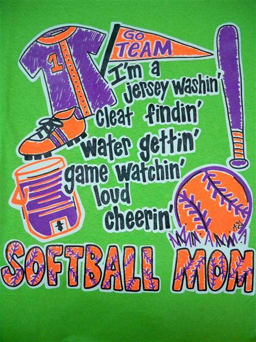 Southern Chics Funny Baseball Mom 2 Sweet Girlie Bright T Shirt Small