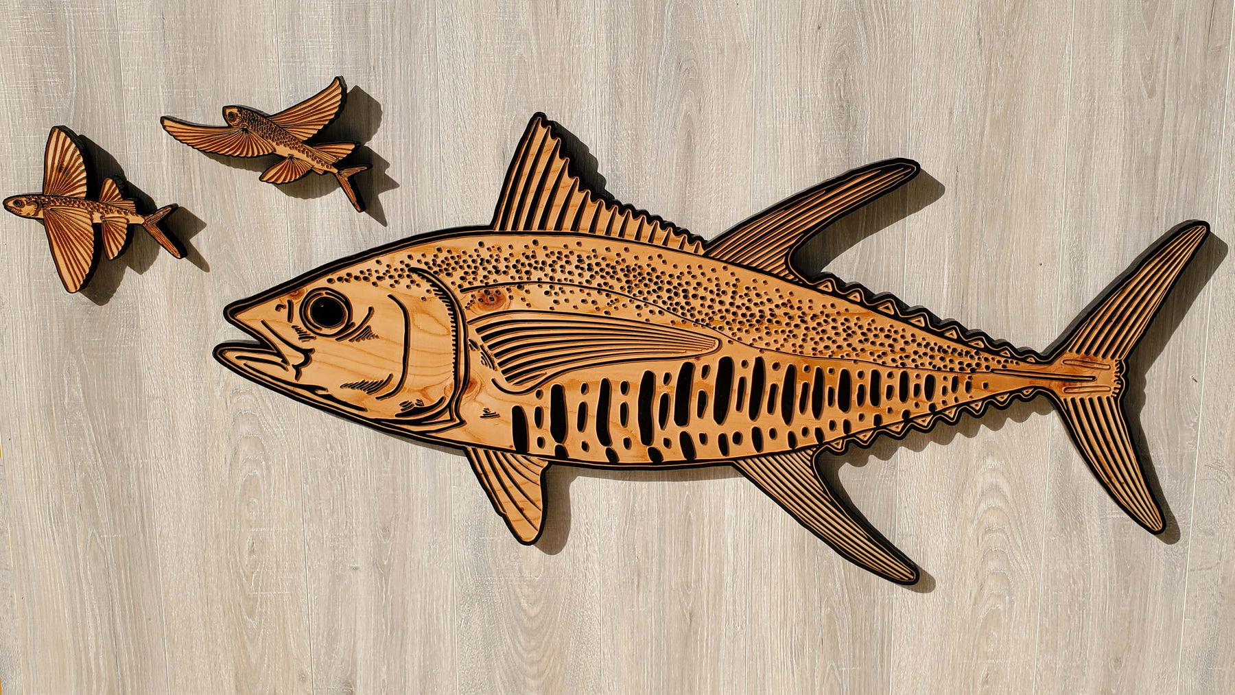 Wood carved fish wall art, wood fish whimsical carving wall art, wood – My  Little Endeavors