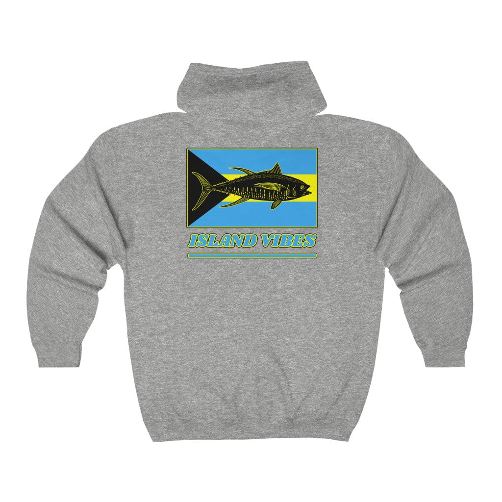 American Flag with Yellowfin Tuna, Island Vibes Sport Fishing