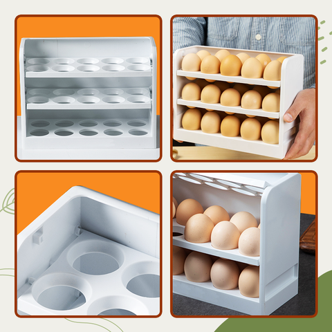 3 sluoksnių šaldytuvo kiaušinių laikymo dėžutė