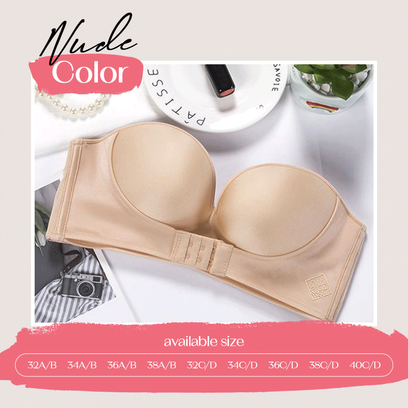 Best Deal for Women Lingerie Strapless Front Buckle Lift Bra Wire-Free