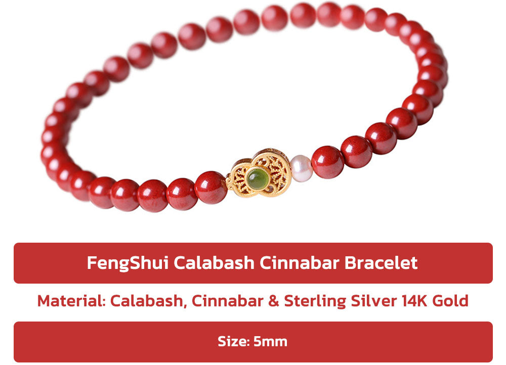 FengShui Calabash Cinnabar Bracelet