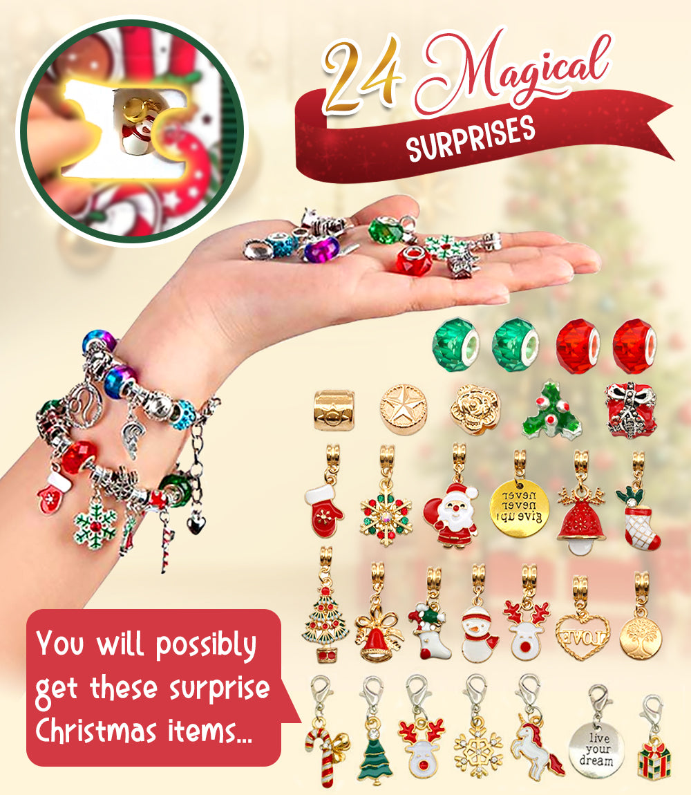 Golden Christmas Advent Calendars Accessories Set