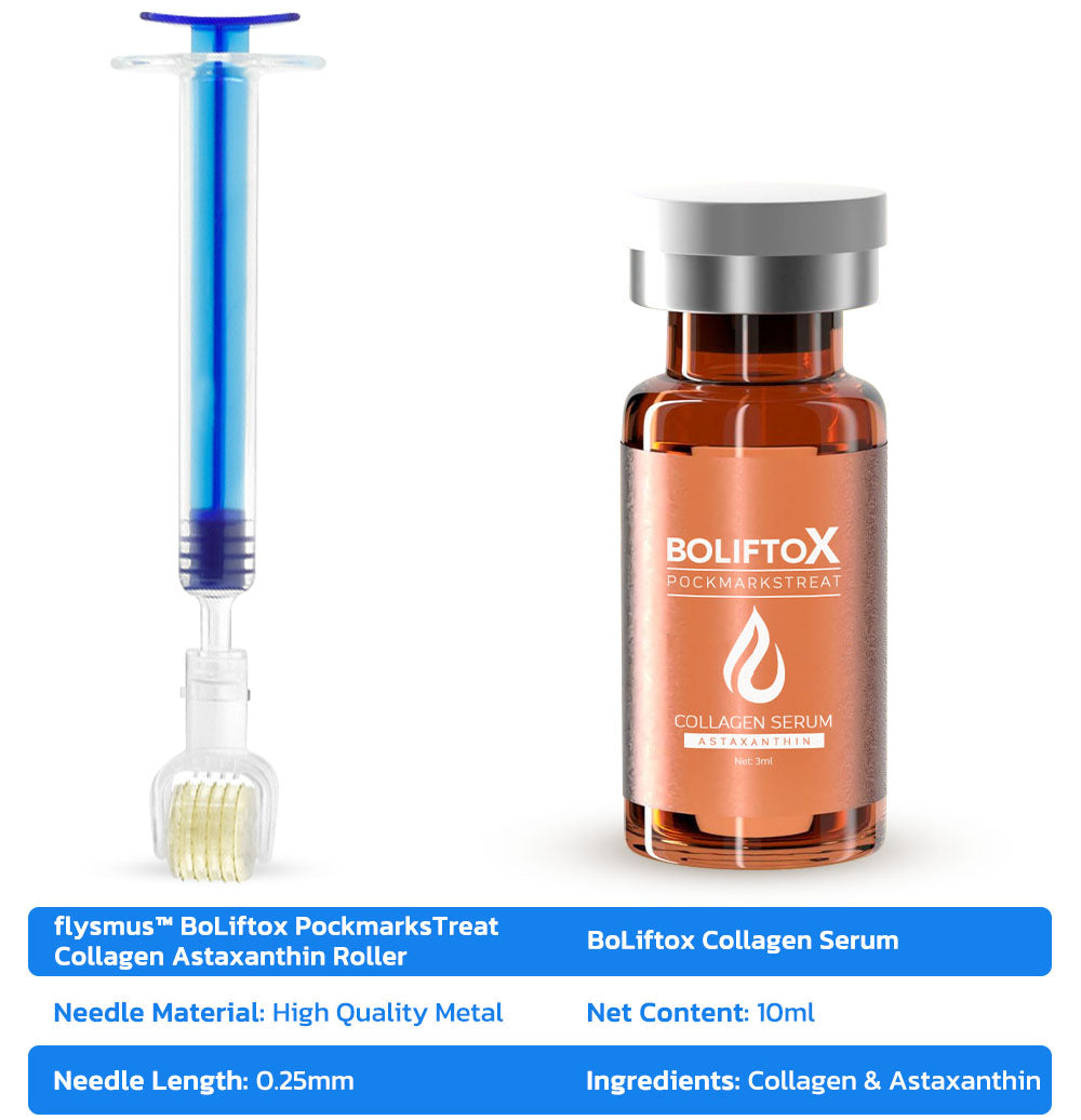 flysmus™ BoLiftox PockennarbenBehandlung Kollagen Astaxanthin Roller