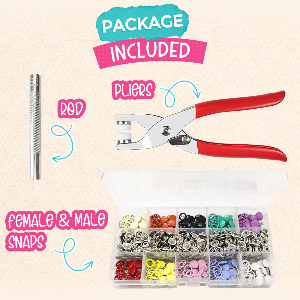 Metal Snaps Buttons DIY Craft Kit