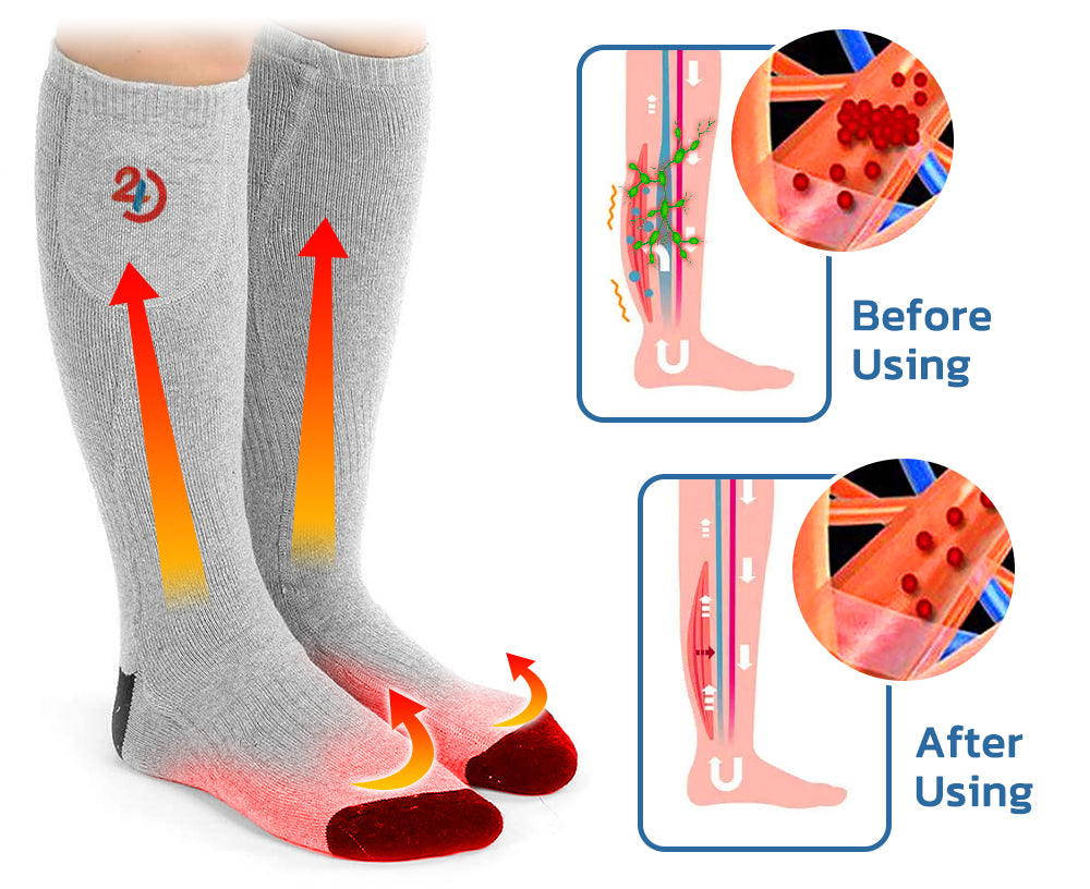 24H7WARM Detoxify Electric Heated Graphene Socks