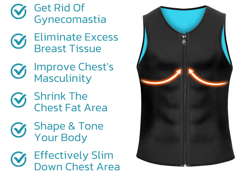 IOTKIT MANSON Gynecomastia Compress Zipper Vest, Compression Shirts for  Men, Compression Tank Top Men