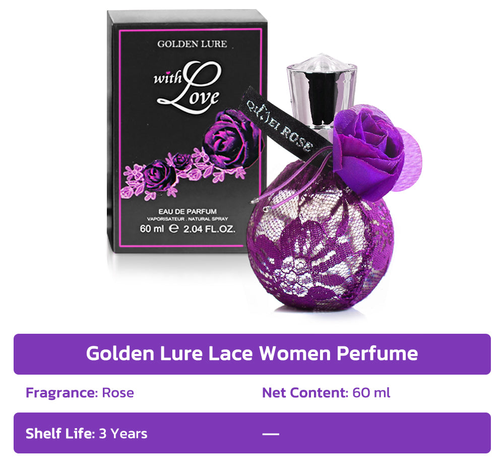 France Golden Lure Lace Women Perfume, 100 ml Purple Rose Perfume, Golden  Lure Cologne Golden Lure Pheromone Perfume Spray for Women to Attract Men  (Clear Fragrance) : : Beauty