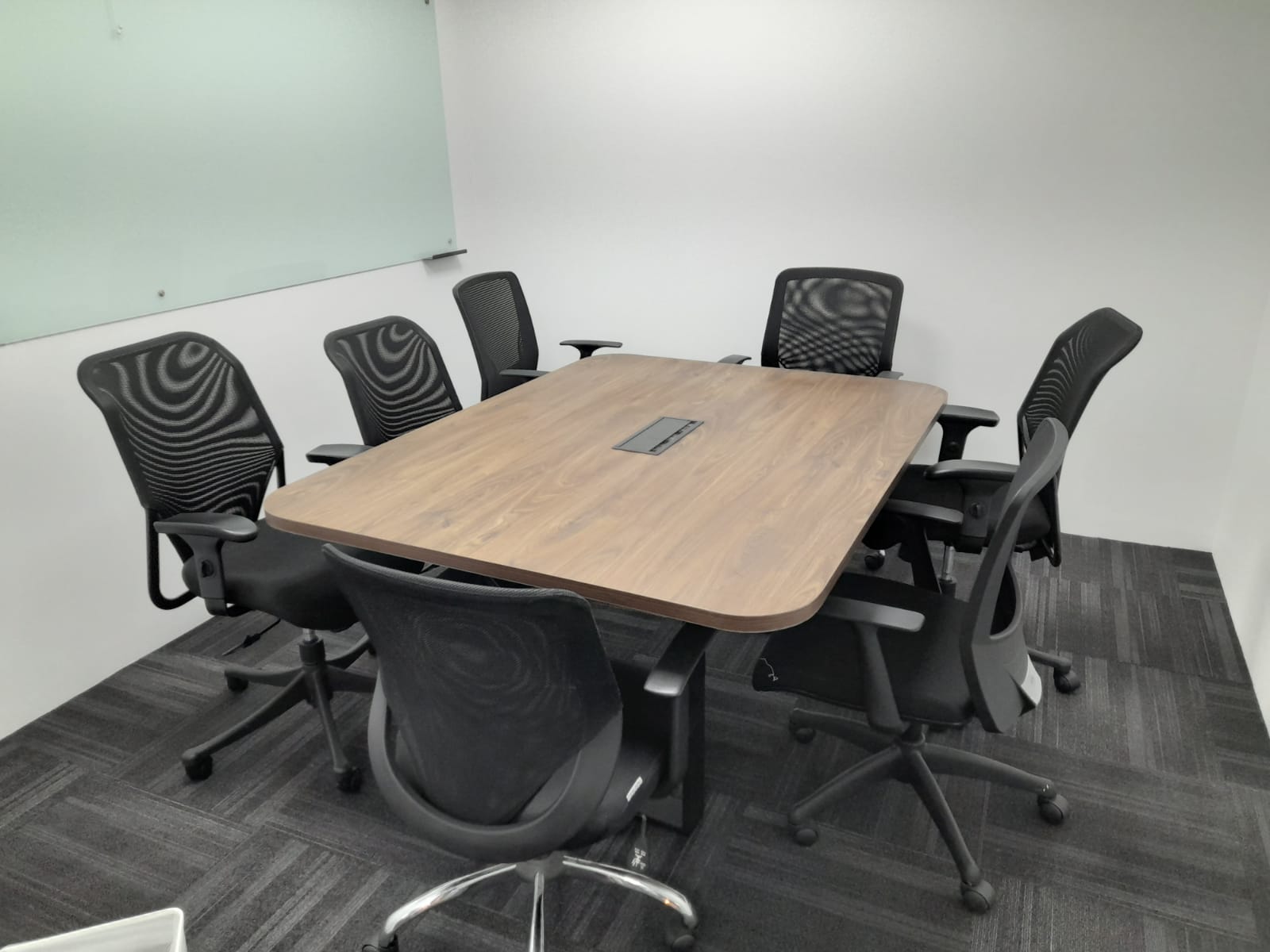 desk with meeting table