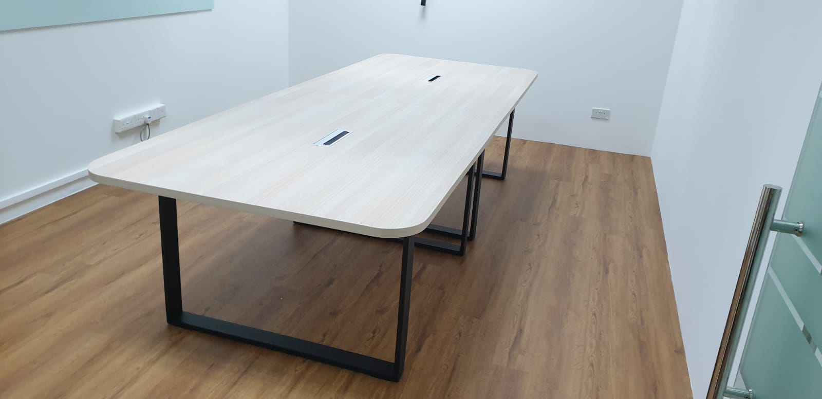 desk with meeting table