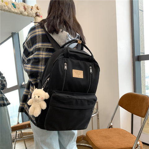 Versatile Double Zipper Canvas Backpack | Trendy Back to School bags