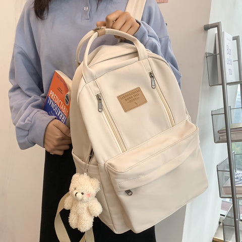Versatile Double Zipper Canvas Backpack | Trendy Back to School bags