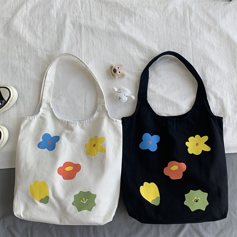 flower draw tote bag - Tristar Boutique