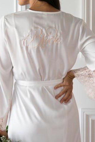 Elegant 'Bride' Embroidered Robe – Homebodii AU