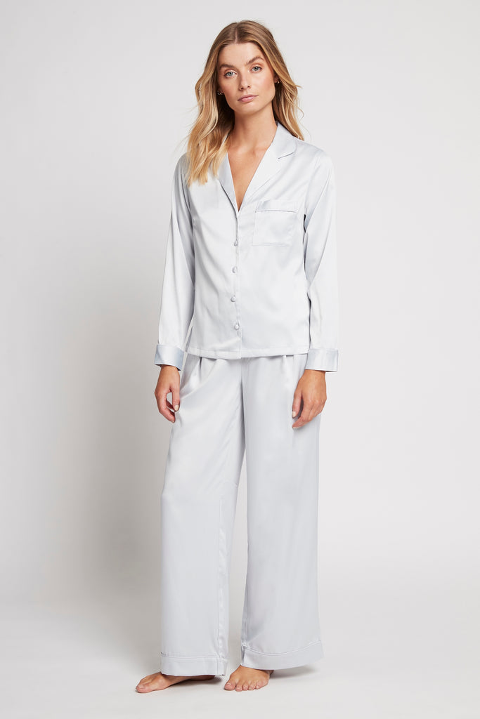 Toni Womens Personalised Satin Satin Pyjama Lounge Set Blush