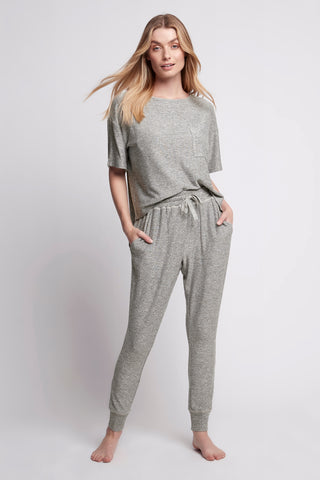 Jordyn Lux Lounge Tracksuit Pant - Grey Marle