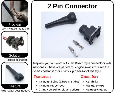 2 Pin Bosch Style Connector for BMW E30 E36
