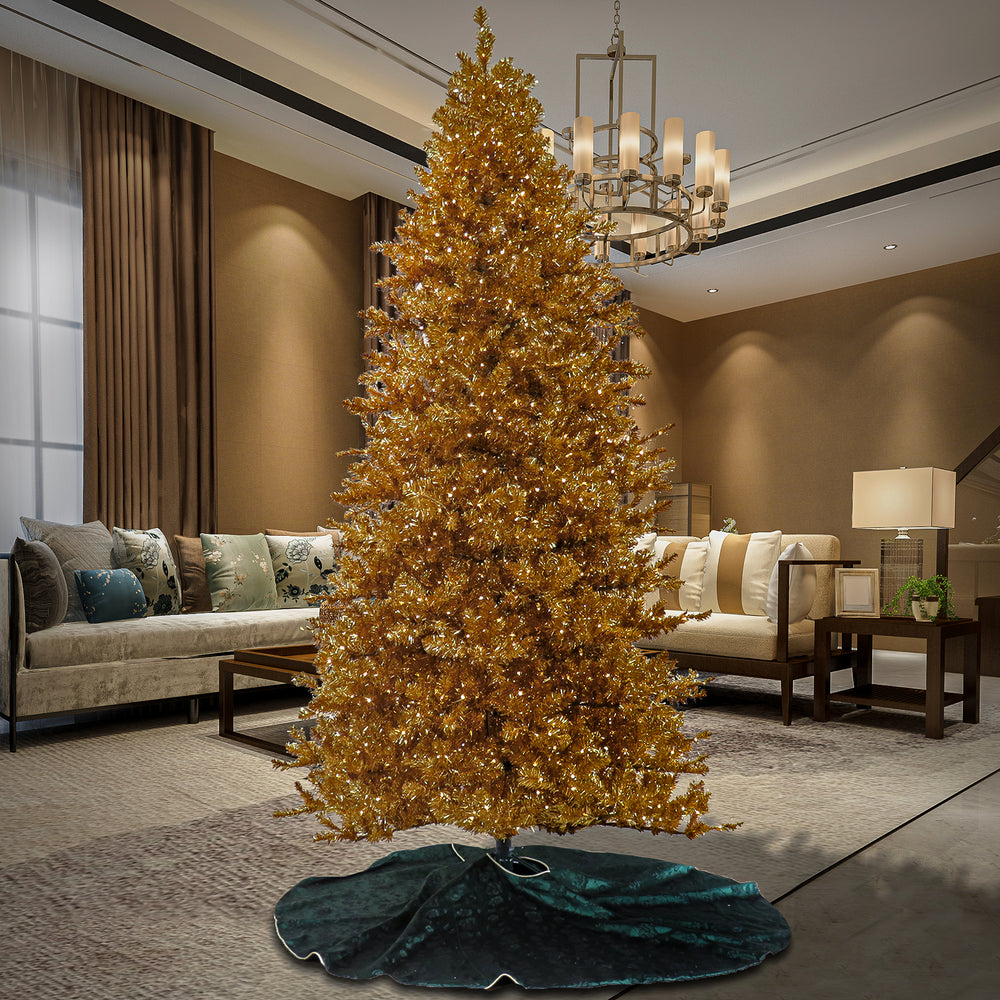 Elegant Sage & Champagne Gold Christmas Tree - Tuft & Trim