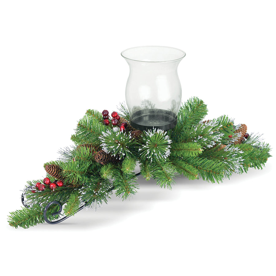 HGTV Home Collection Pre-Lit Holly and Berry Planter Filler