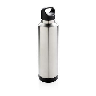 Branded Promotional VACUUM FLASK with CORDLESS CHARGER in Grey Charger From Concept Incentives.