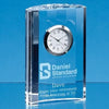 Branded Promotional 11CM OPTICAL CRYSTAL GLASS SCALLOPED CLOCK Clock From Concept Incentives.