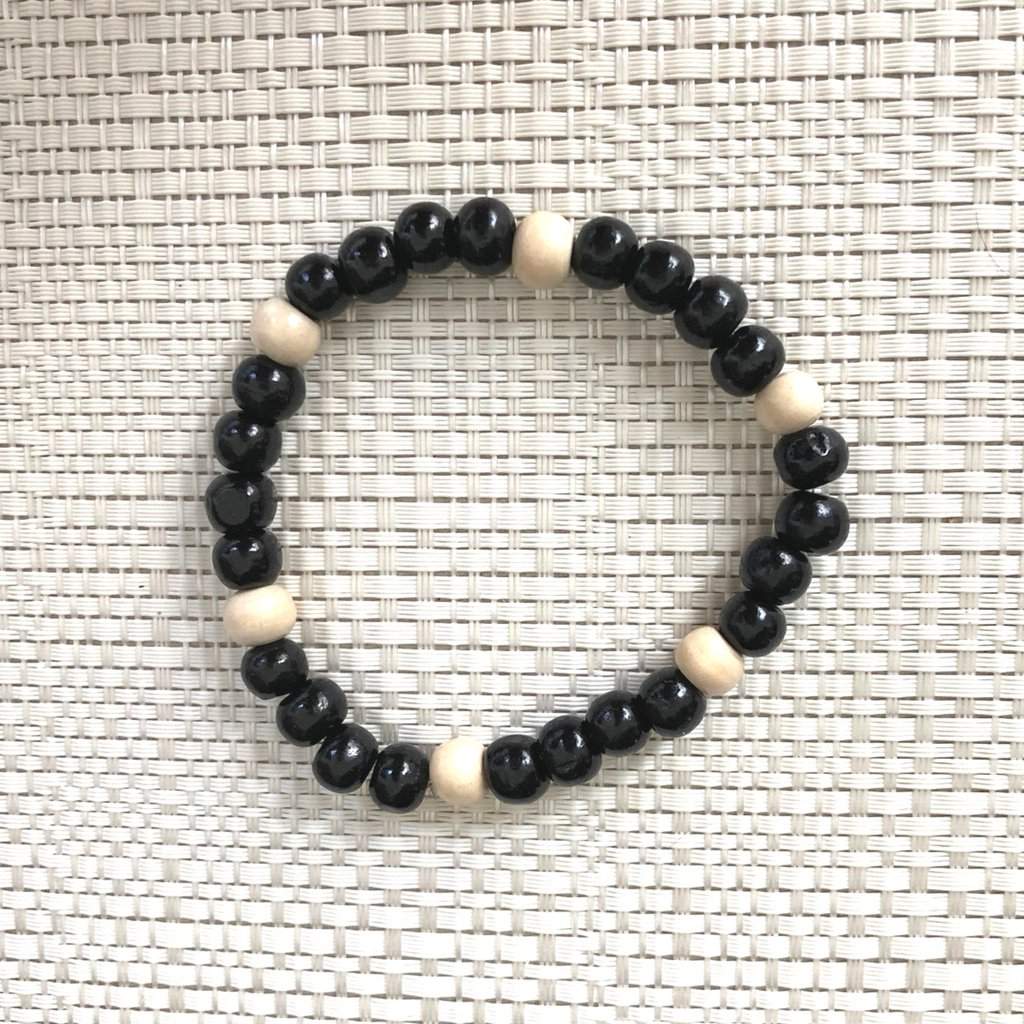 white bead bracelet