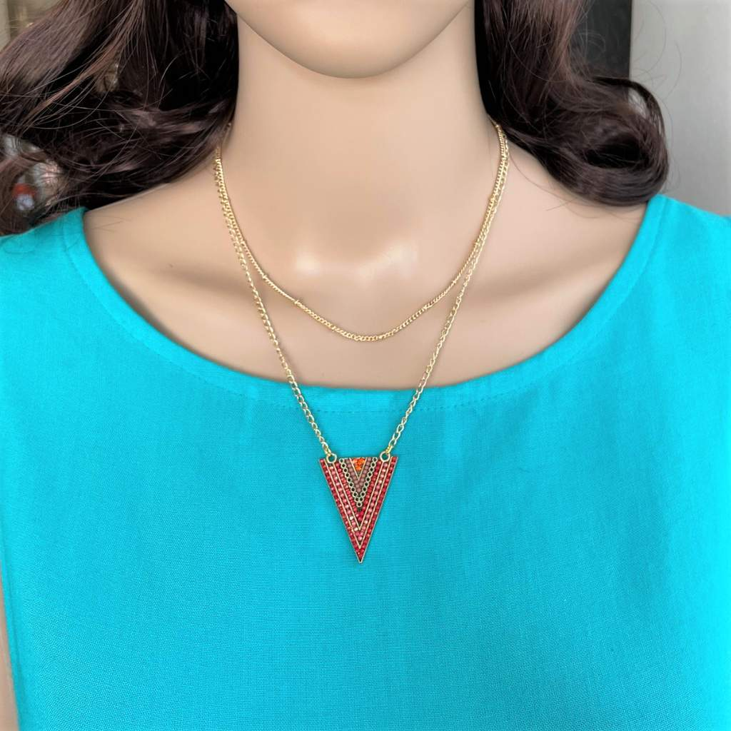 triangle layered necklace