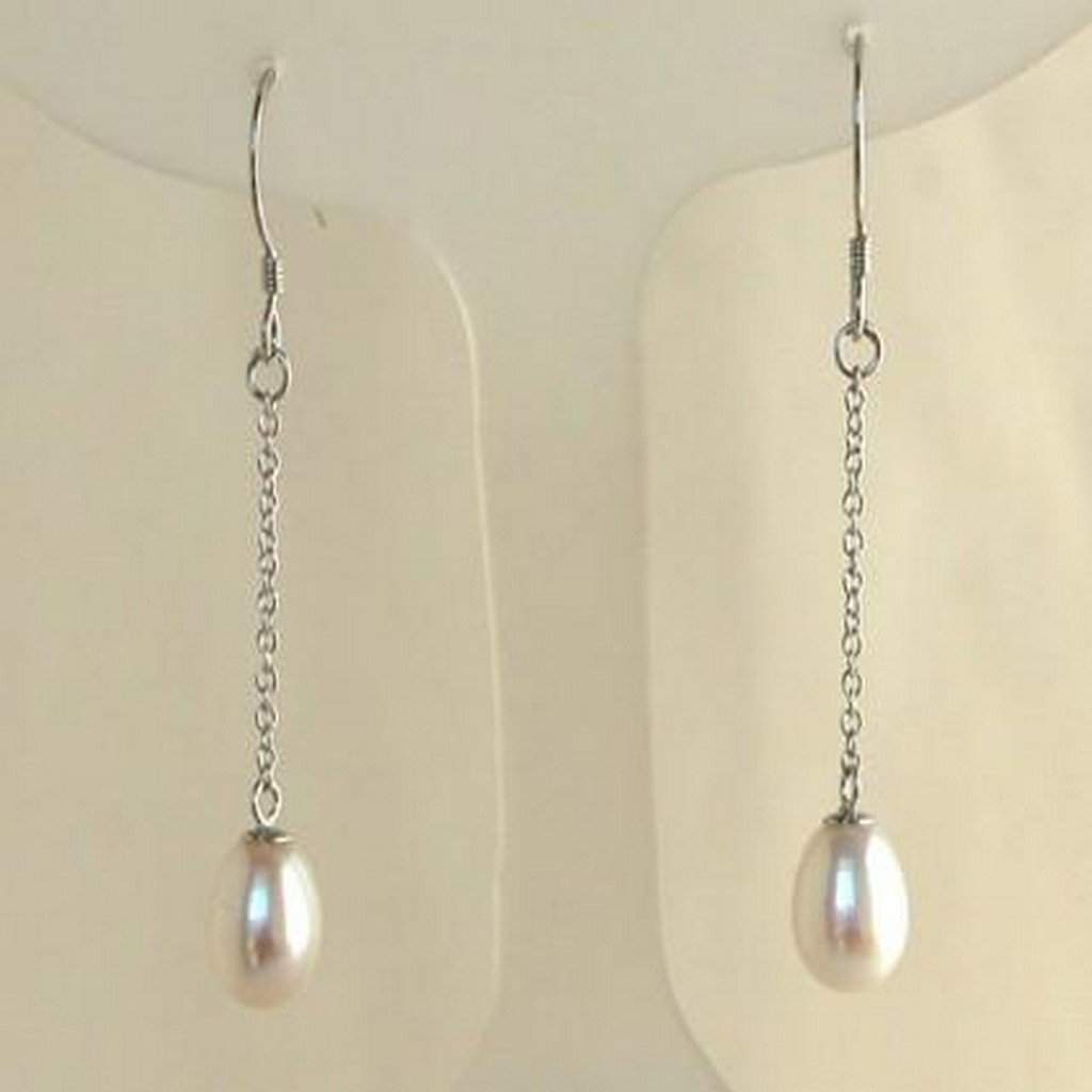 Buy the Cultured White Pearl Dangle Earrings | JaeBee Jewelry USA