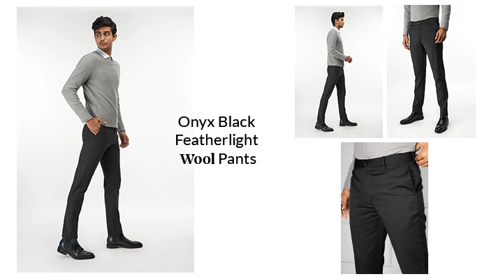 Onyx Black Featherlight Wool Pants